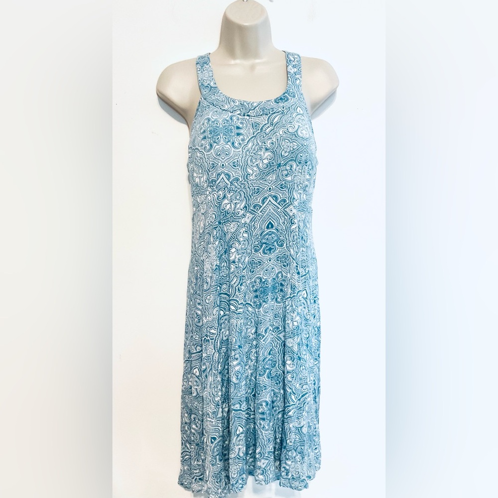 Krimson Klover M tank dress blue white fair isle
